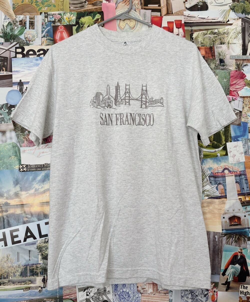 Light Grey San Francisco Crewneck Cotton T-Shirt M
